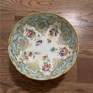 Le Tallec à Paris footed bowl 1957 signed and hand painted, Rare find!